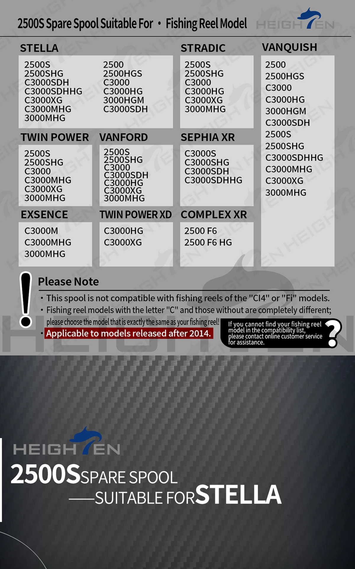Vista frontal del spool HEIGHTEN