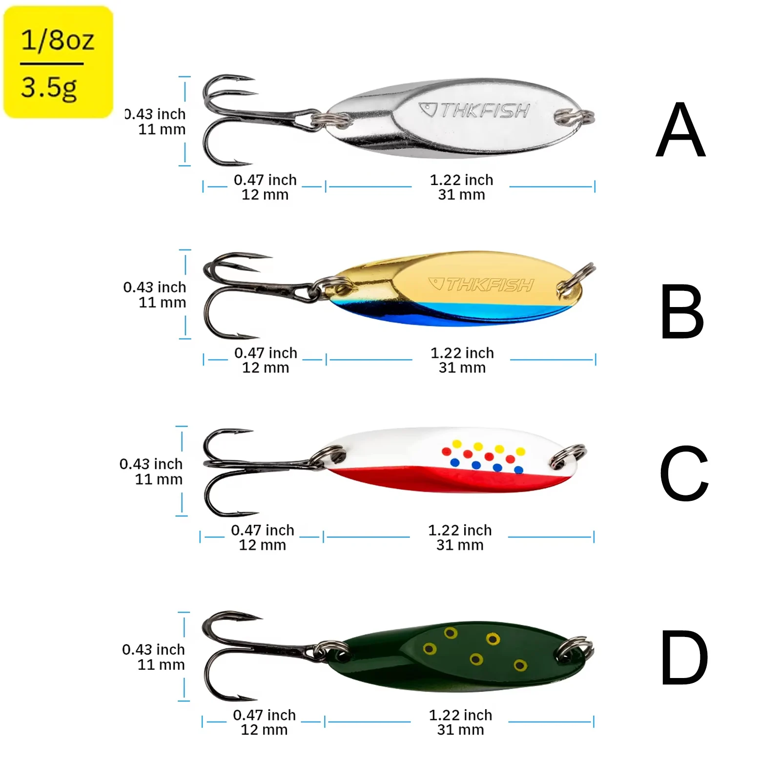 Señuelos para trucha con cucharilla giratoria y lentejuelas artificiales - imagen 4