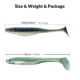 THKFISH Señuelos blandos swimbait ojos 3D cola T para lubina y lucio