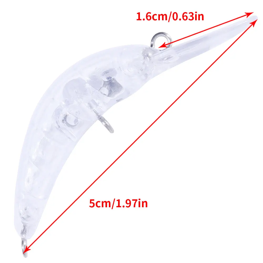 Señuelo Wobbler minnow transparente sin pintar gusano de arroz