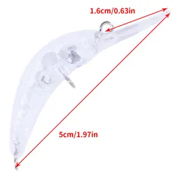 Señuelo Wobbler minnow transparente sin pintar gusano de arroz