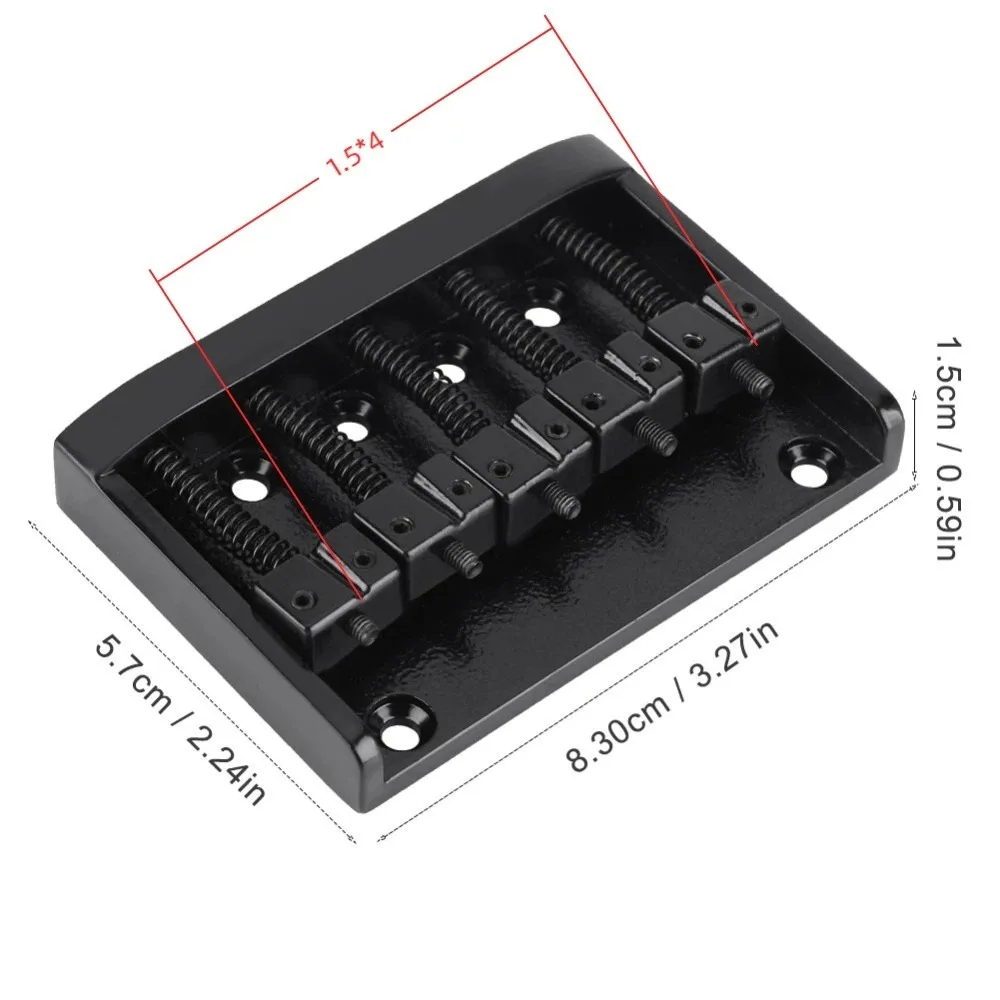 Puente para Bajo eléctrico negro/plateado con placa de sujeción - imagen 3