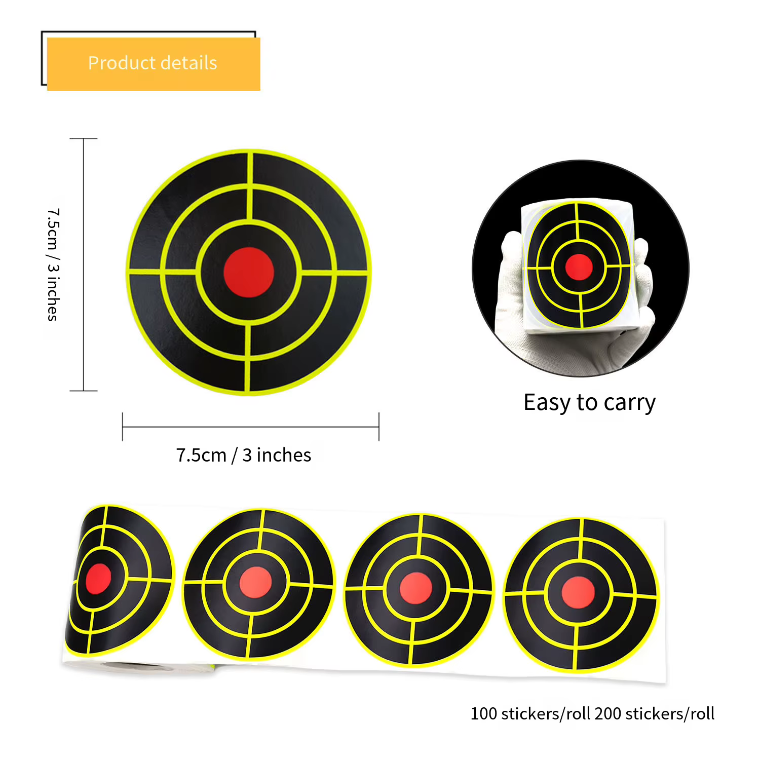 Pegatinas Splatter Autoadhesivas Objetivos de Entrenamiento 7,6 cm - imagen 4
