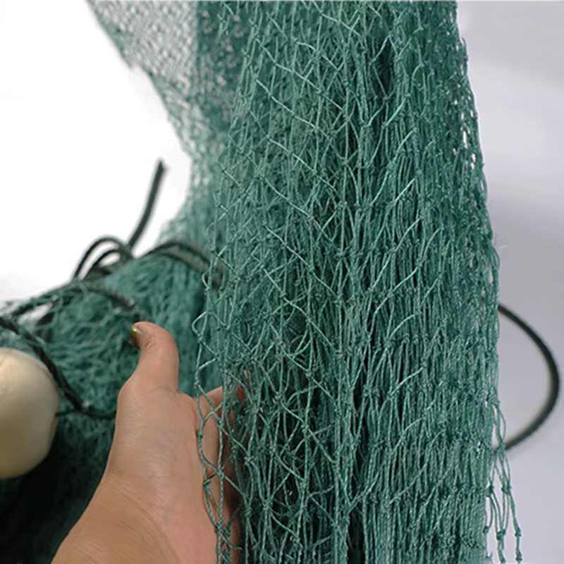 Red trenzada Lawaia con flotadores y plomos – Verde oscuro agua salada - imagen 5