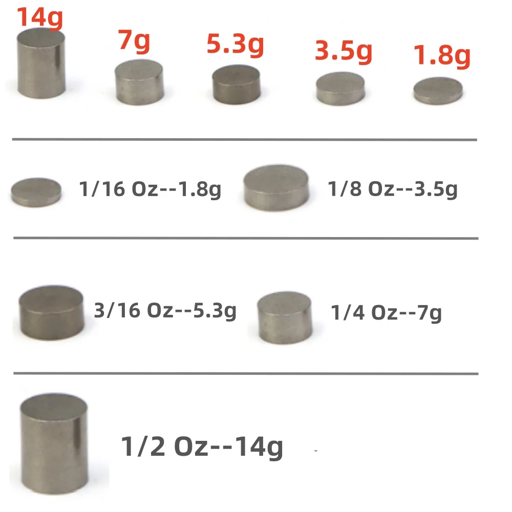 Variedad de pesos cilíndricos para diferentes configuraciones
