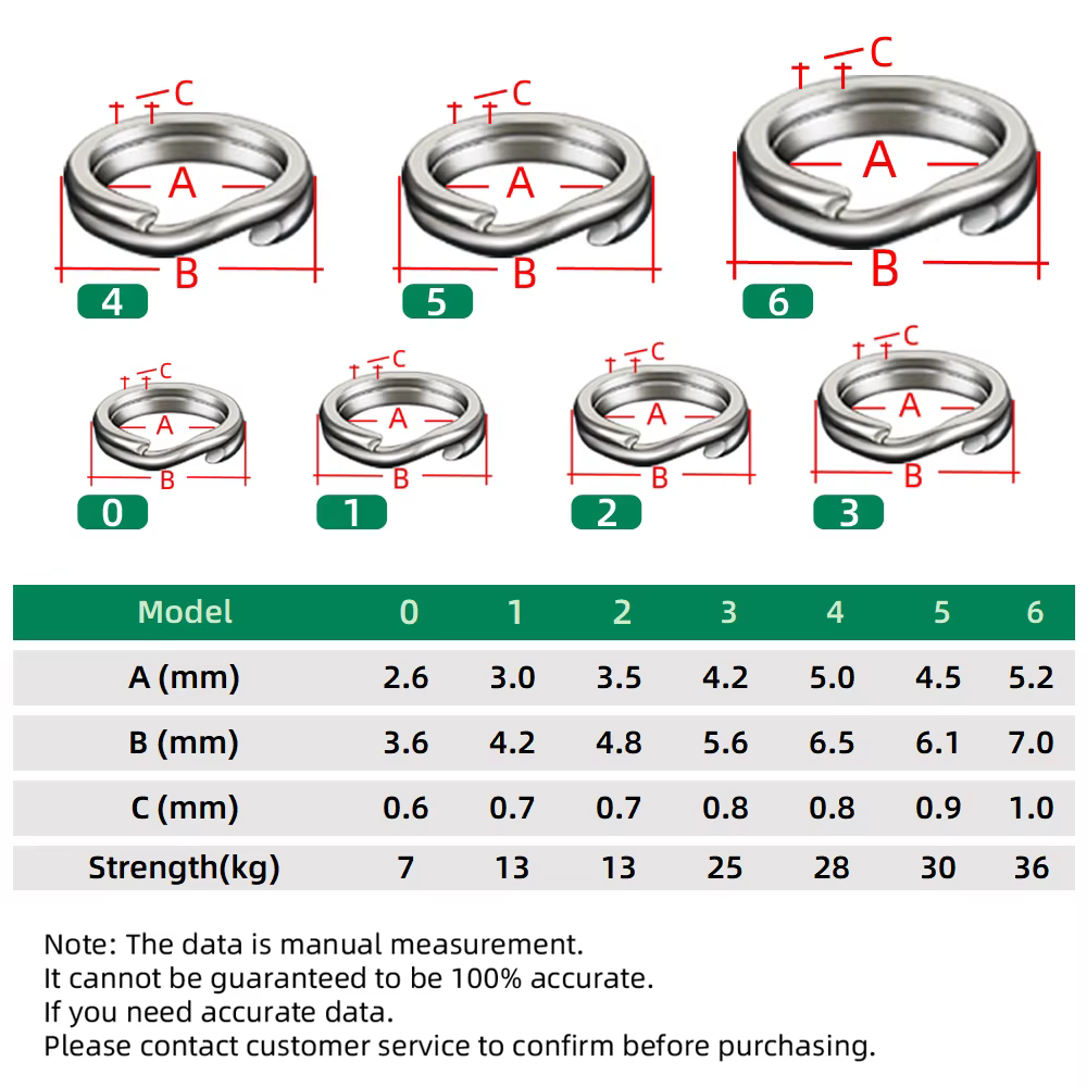 Anillos partidos de acero inoxidable para pesca en agua salada - imagen 4