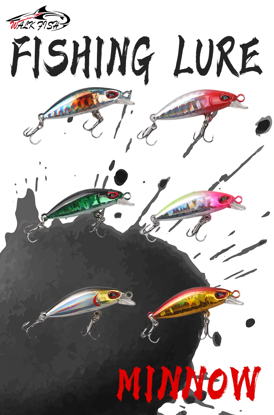 Vista del señuelo minnow hundible