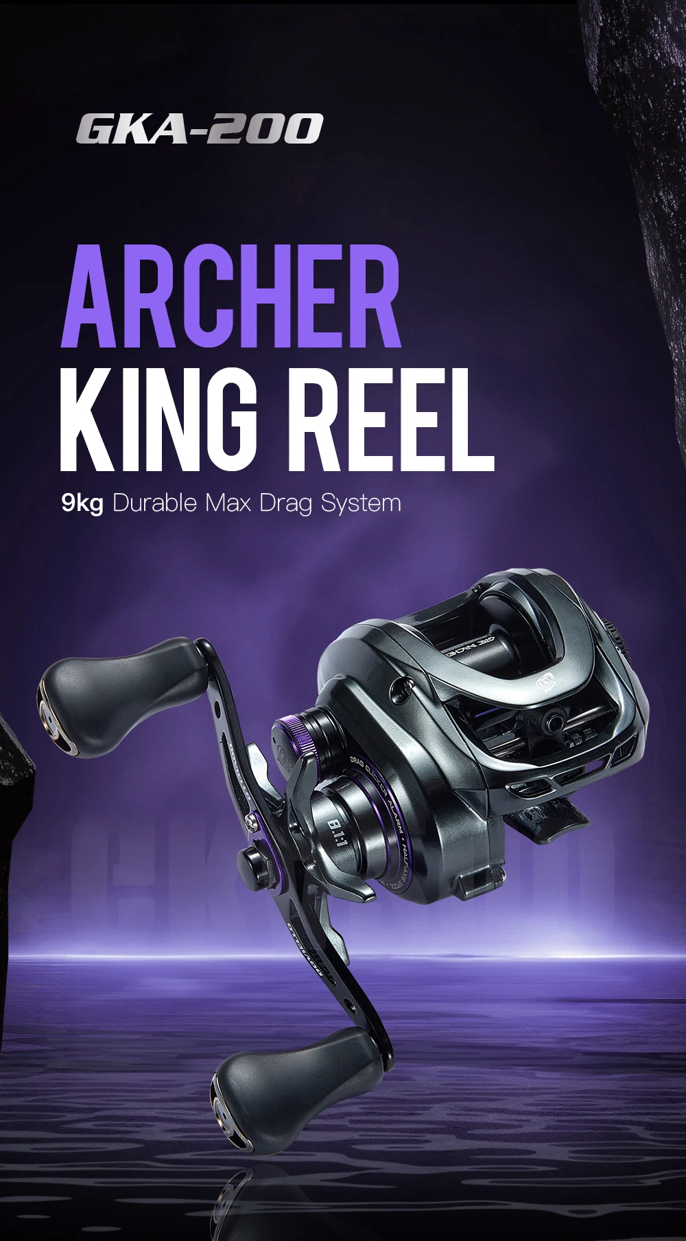 Carrete de pesca SOLOKING GKA200 Pro Baitcaster