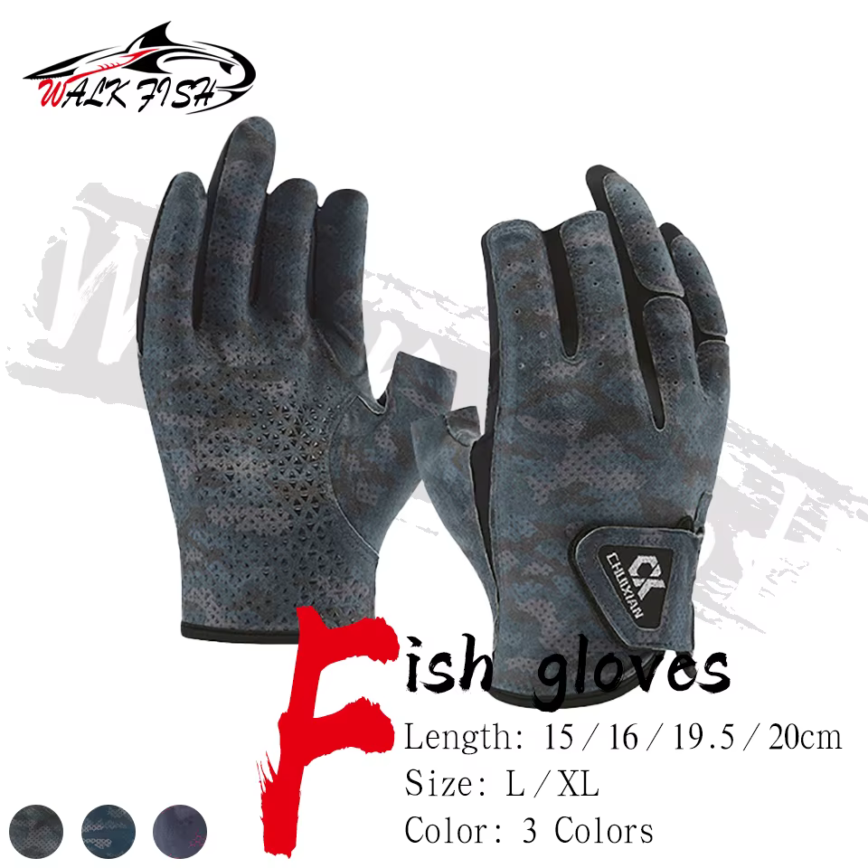 Walk Fish Guantes de Pesca Antideslizantes con Protección Solar - imagen 3