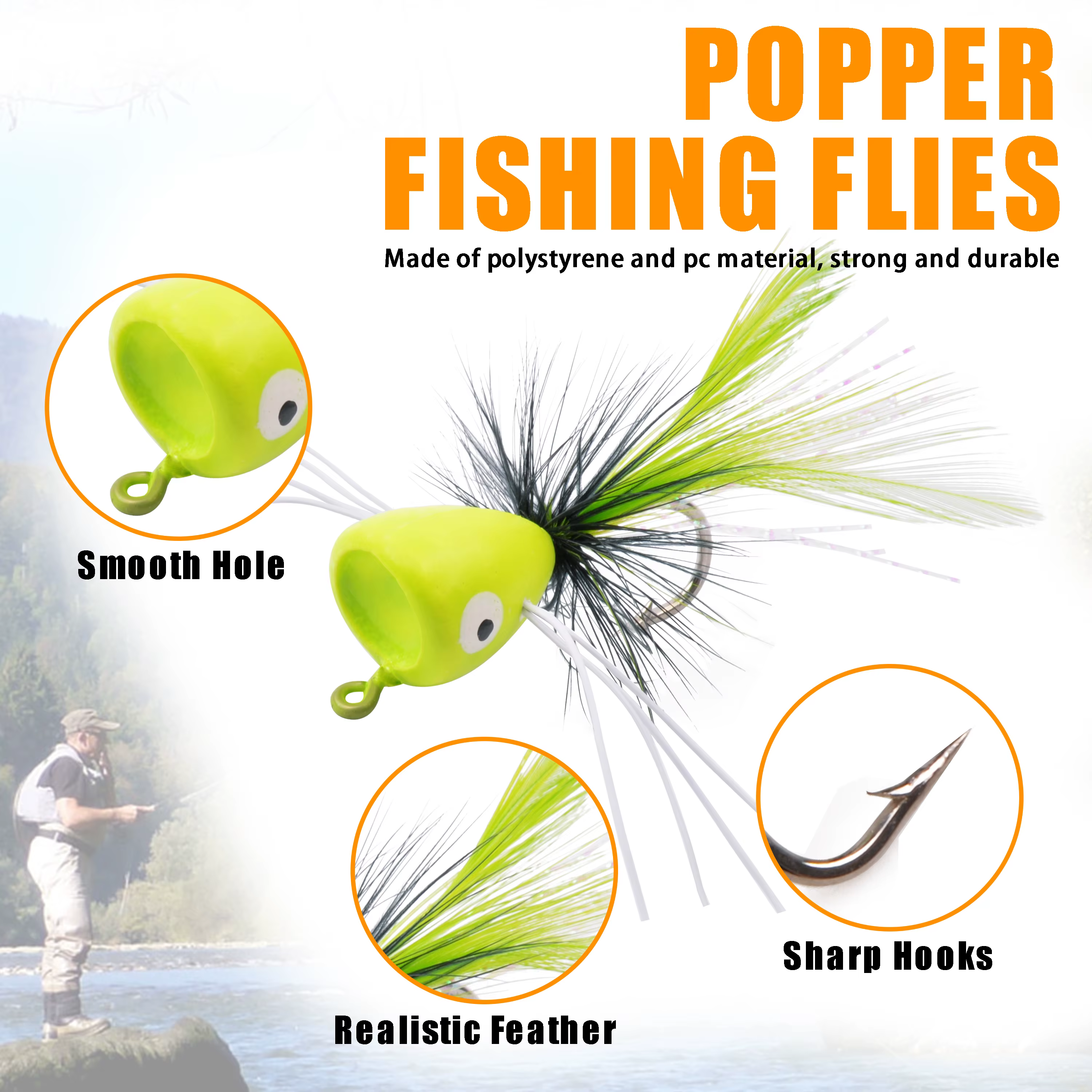 Poppers Espuma Flotantes Topwater para Lubina y Trucha - imagen 3