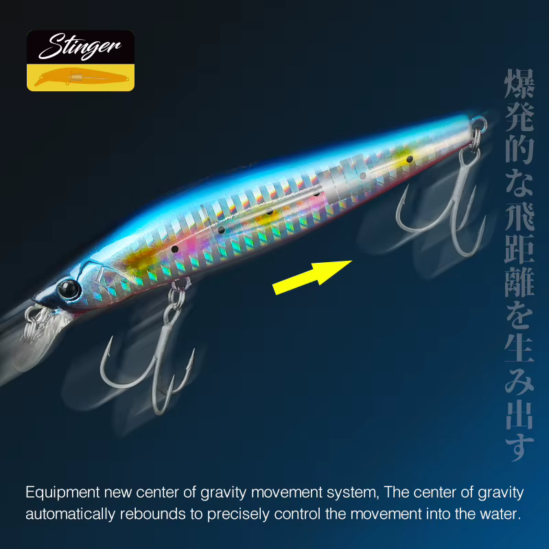 TSURINOYA 98SP DW86 Stinger – Señuelo suspending minnow para lubina - imagen 2