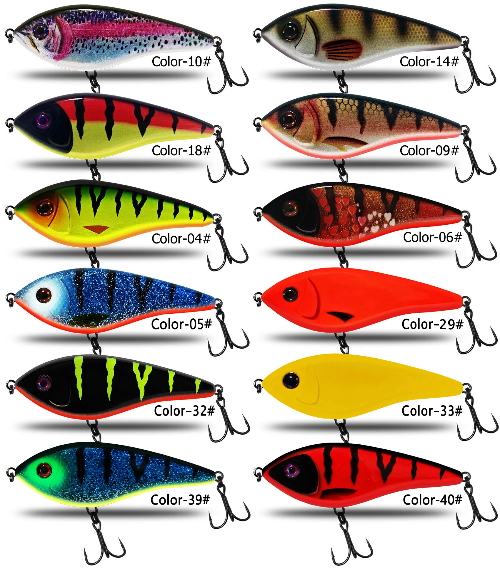 Anzuelos triples reforzados del CF Jerk Bait