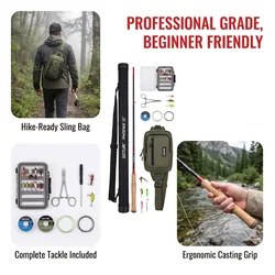 Goture equipo Tenkara para pesca con mosca – caña 3,6 m trucha