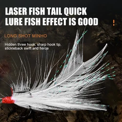 HENGJIA Senuelos Minnow Wobbler 9 cm Cebo duro con plumas para carpa