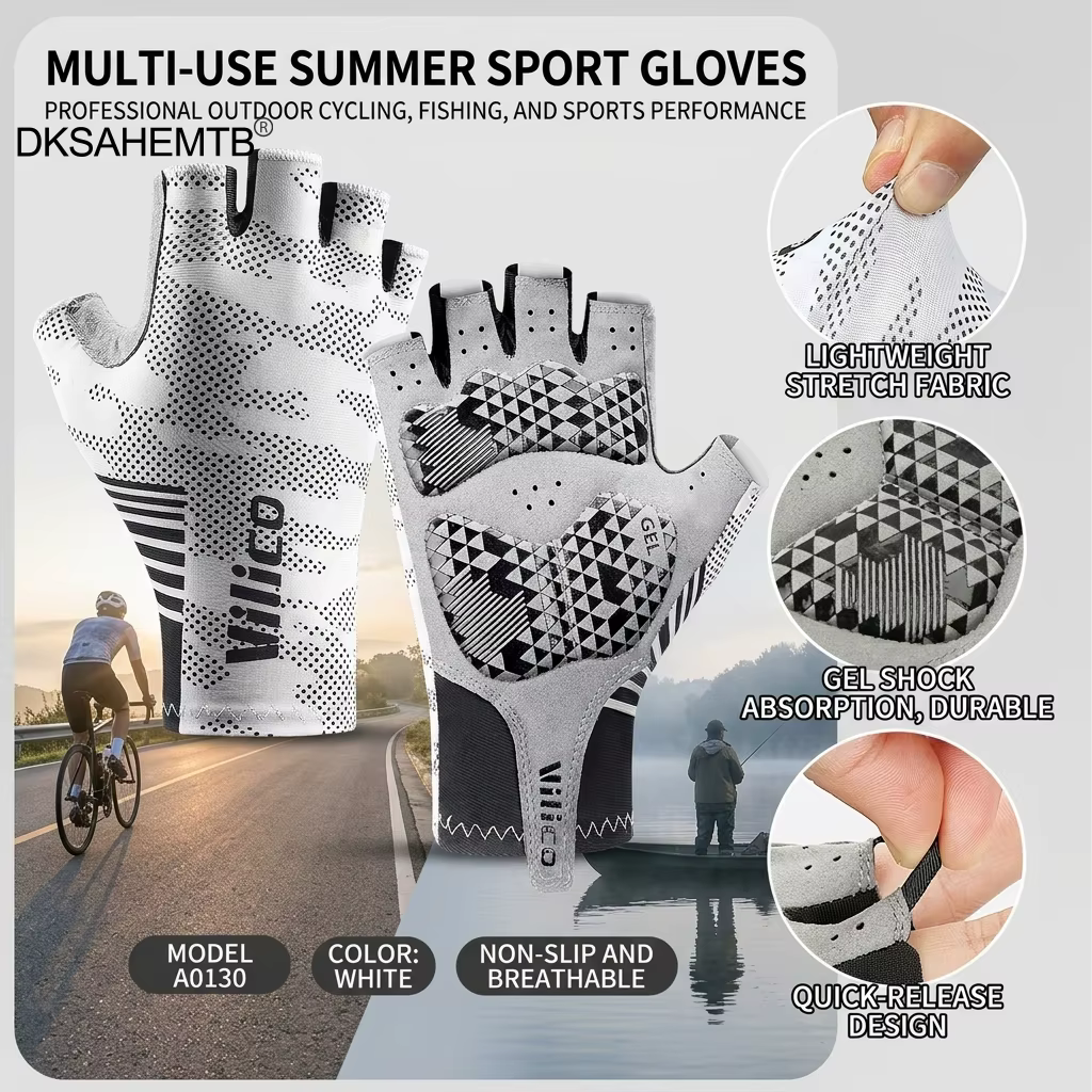 Guantes de Pesca Táctiles Verano – Medio Dedo Antideslizante - imagen 5