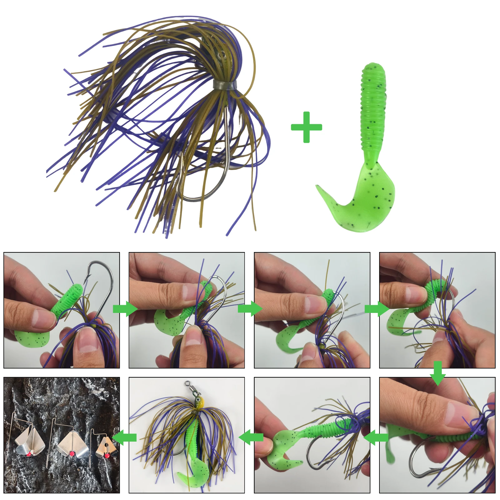 FREE FISHER Chatterbait con blade metálico y falda de goma - imagen 3