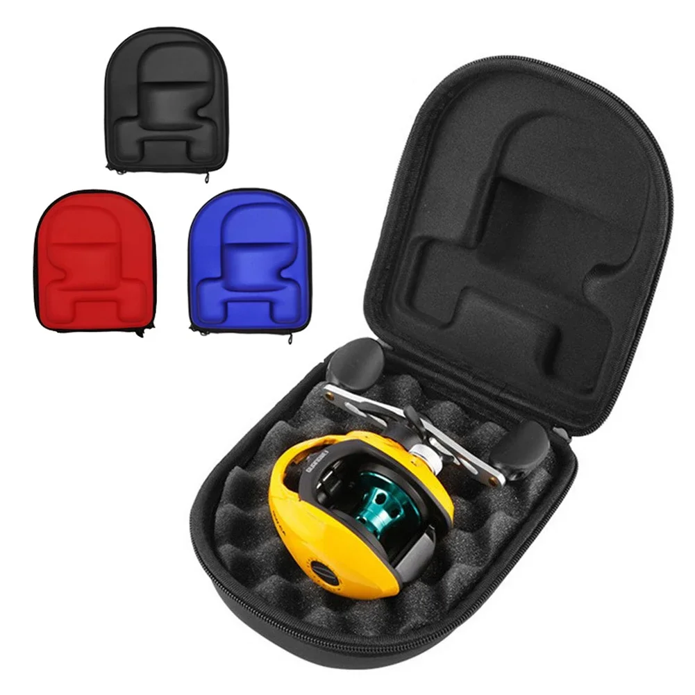 Estuche protector EVA para carrete de pesca visto desde ángulo superior