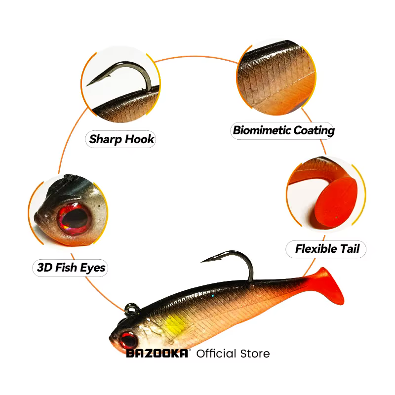 Bazooka Swimbait – Señuelo silicona para lubina y perca - imagen 5