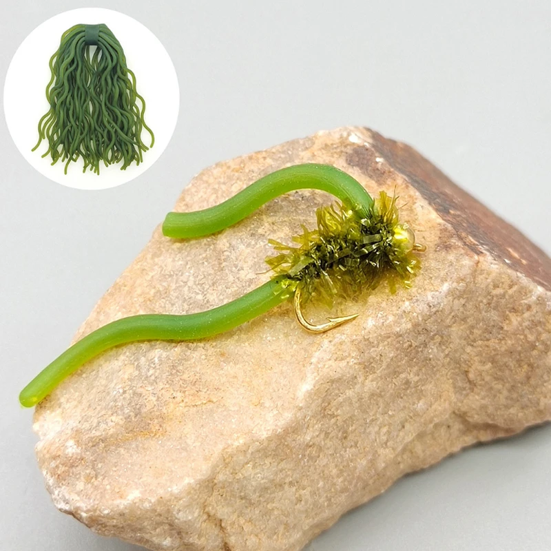 Moscas para trucha Squirmy Wormy Nymph Flies con cabeza de latón - imagen 4