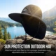 Sombrero de pescador ala ancha transpirable plegable, protección solar