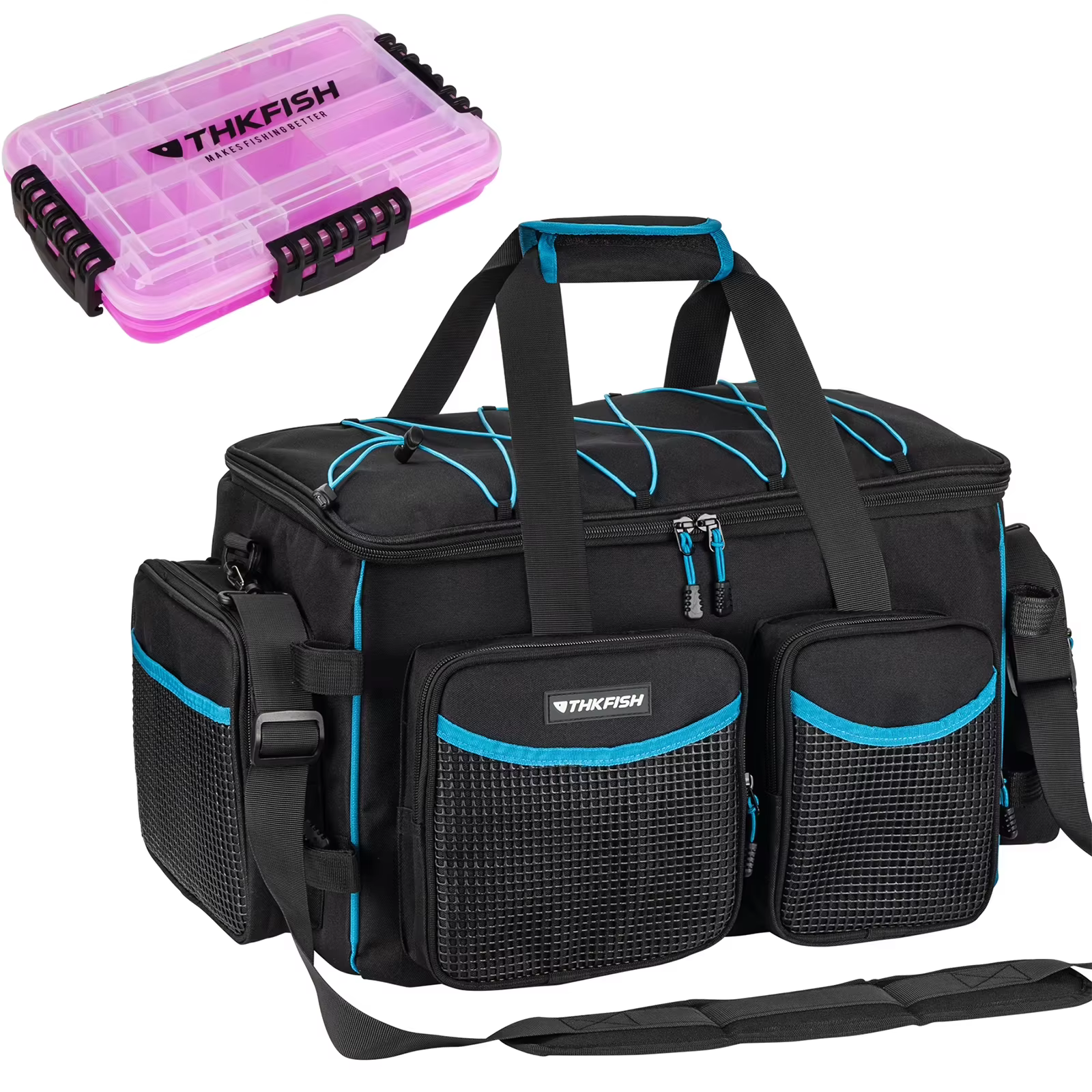 Bolsa bandolera de pesca impermeable con soporte para cañas