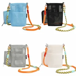 Bolso cruzado de malla multicolor ligero con mini bolso