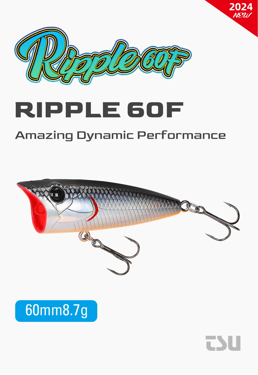 Popper RIPPER 60F en acción sobre la superficie