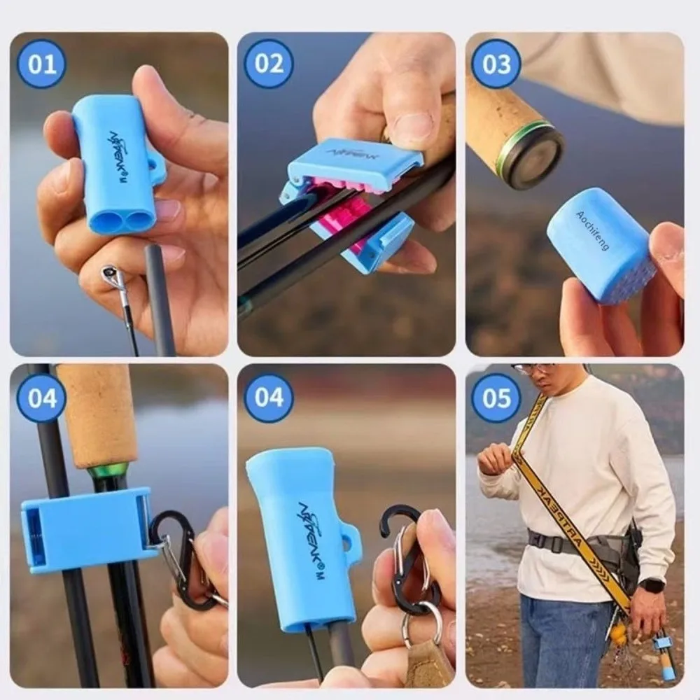 Soporte elástico para caña portátil con funda de silicona - imagen 3