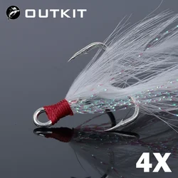 Anzuelos Triples Outkit con Pluma – Acero Carbono 4X