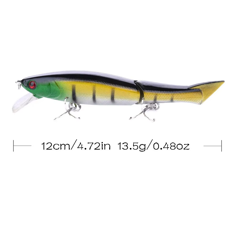 Señuelo articulado tipo minnow para trucha y siluro