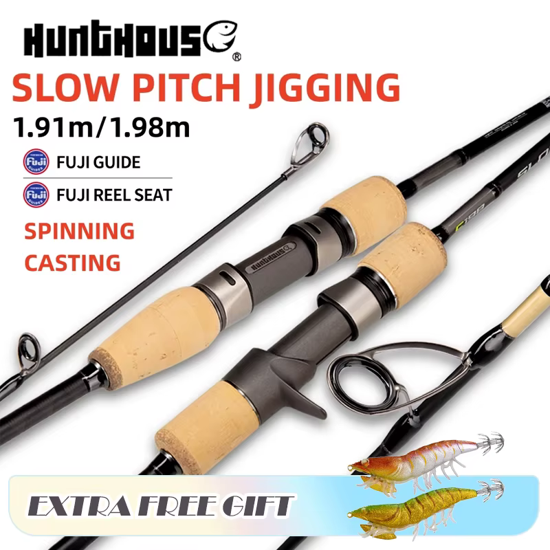 Caña Jigging Lento Hunthouse Barco Carbono Fuji – Punta Sólida