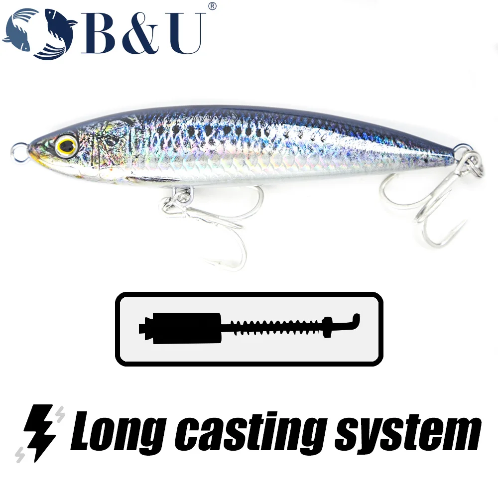 B&U Señuelo Hundido 3D con Cebo Adhesivo – Lápiz Topwater GT - imagen 2
