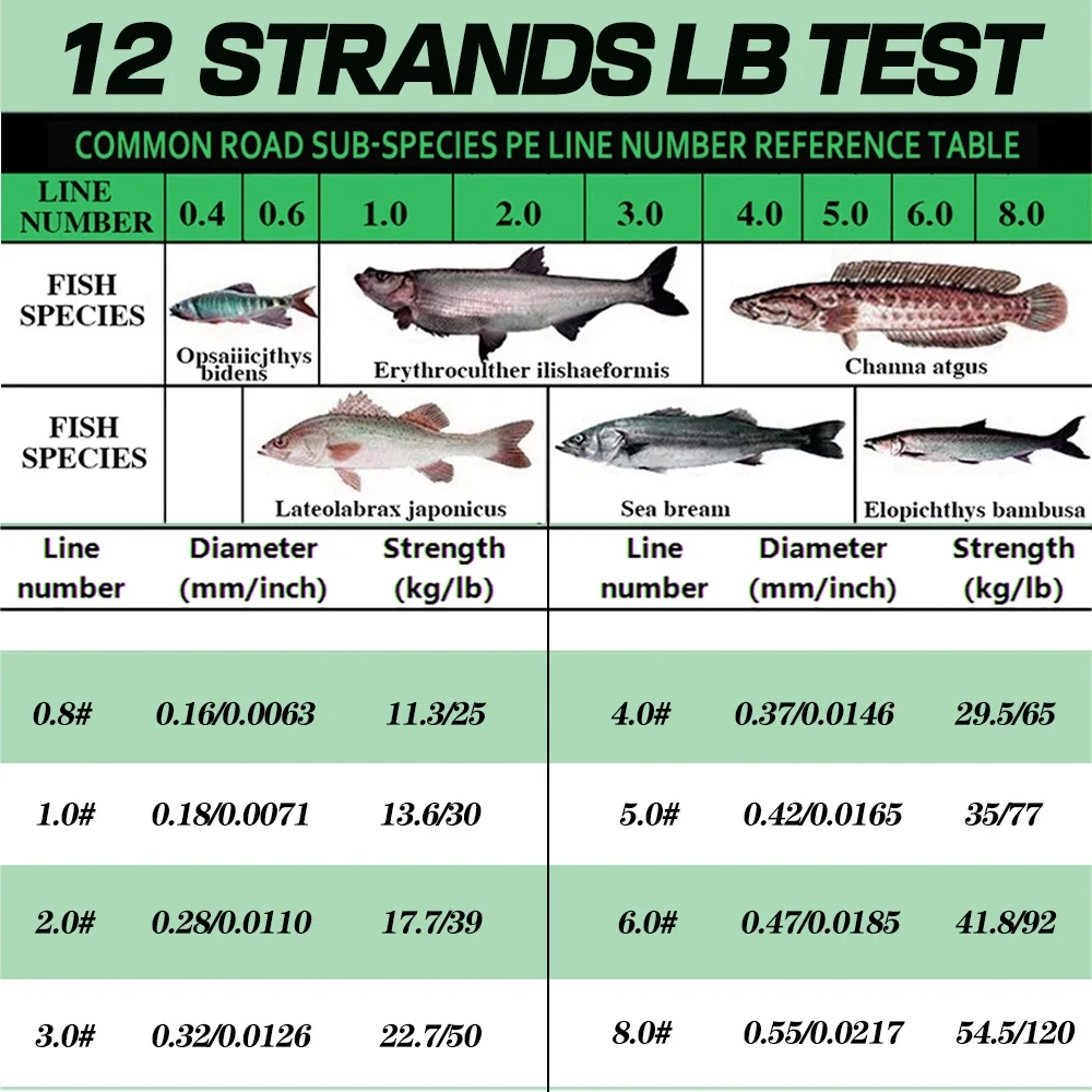 GHOTDA Línea de pesca trenzada PE resistente para el mar - imagen 3