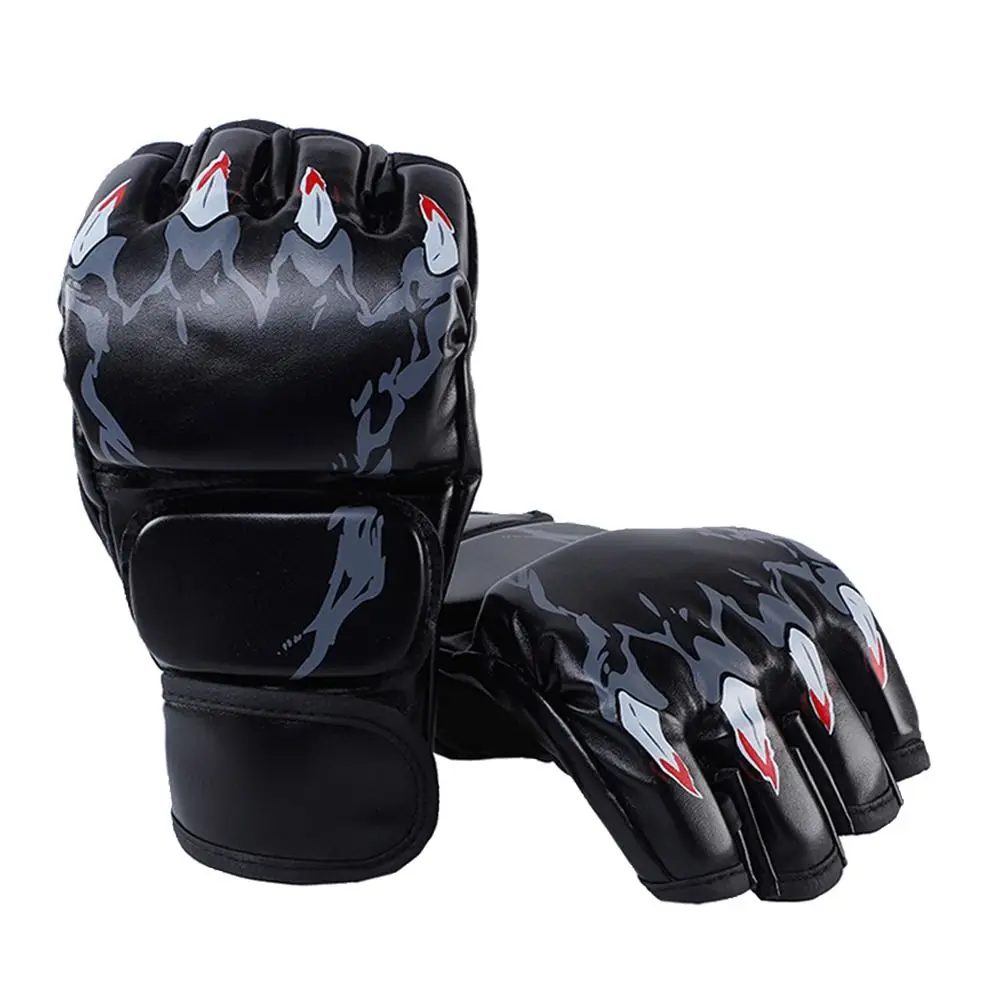 Guantes de boxeo profesionales de medio dedo con cojín de cuero - imagen 2
