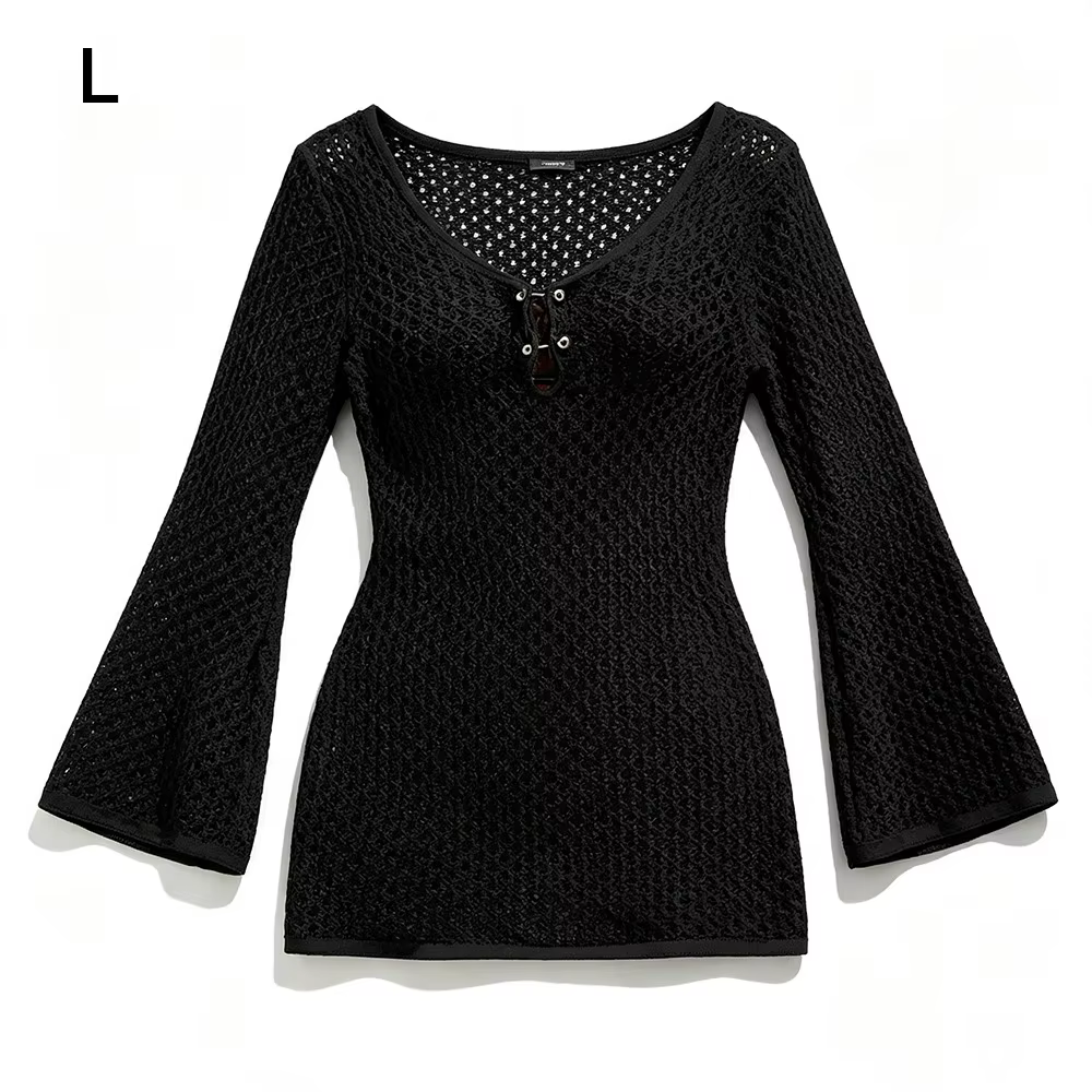 Vestido de crochet calado con escote en V y espalda descubierta - imagen 4