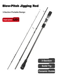 Caña jigging de viaje carbono con guías cerámica para jig lento