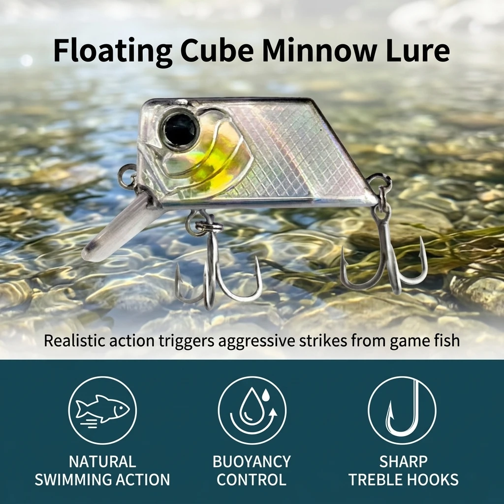 Señuelo flotante realista de plástico para lubina y lucio - imagen 2