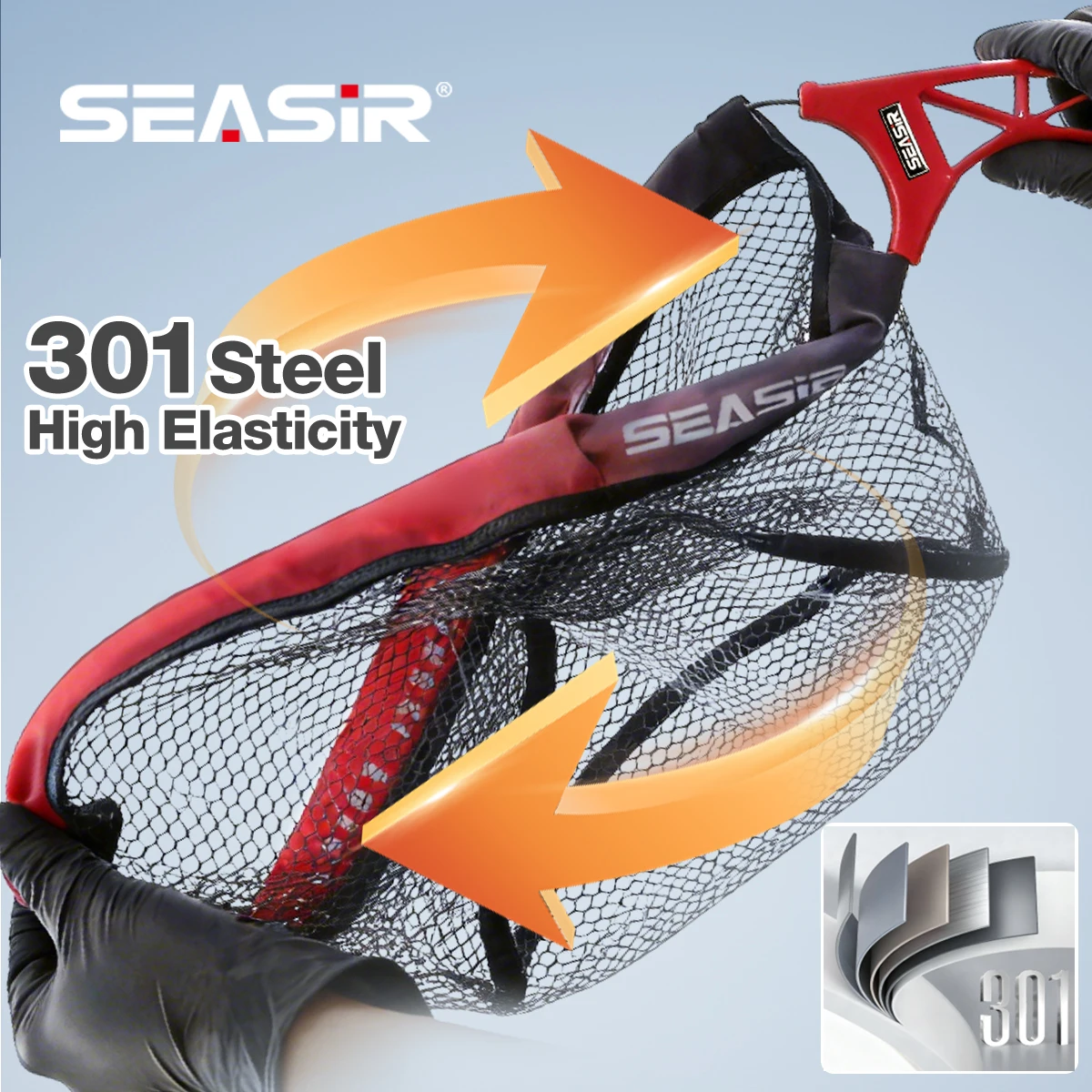 SEASIR Red de pesca portátil con marco de acero elástico plegable - imagen 3