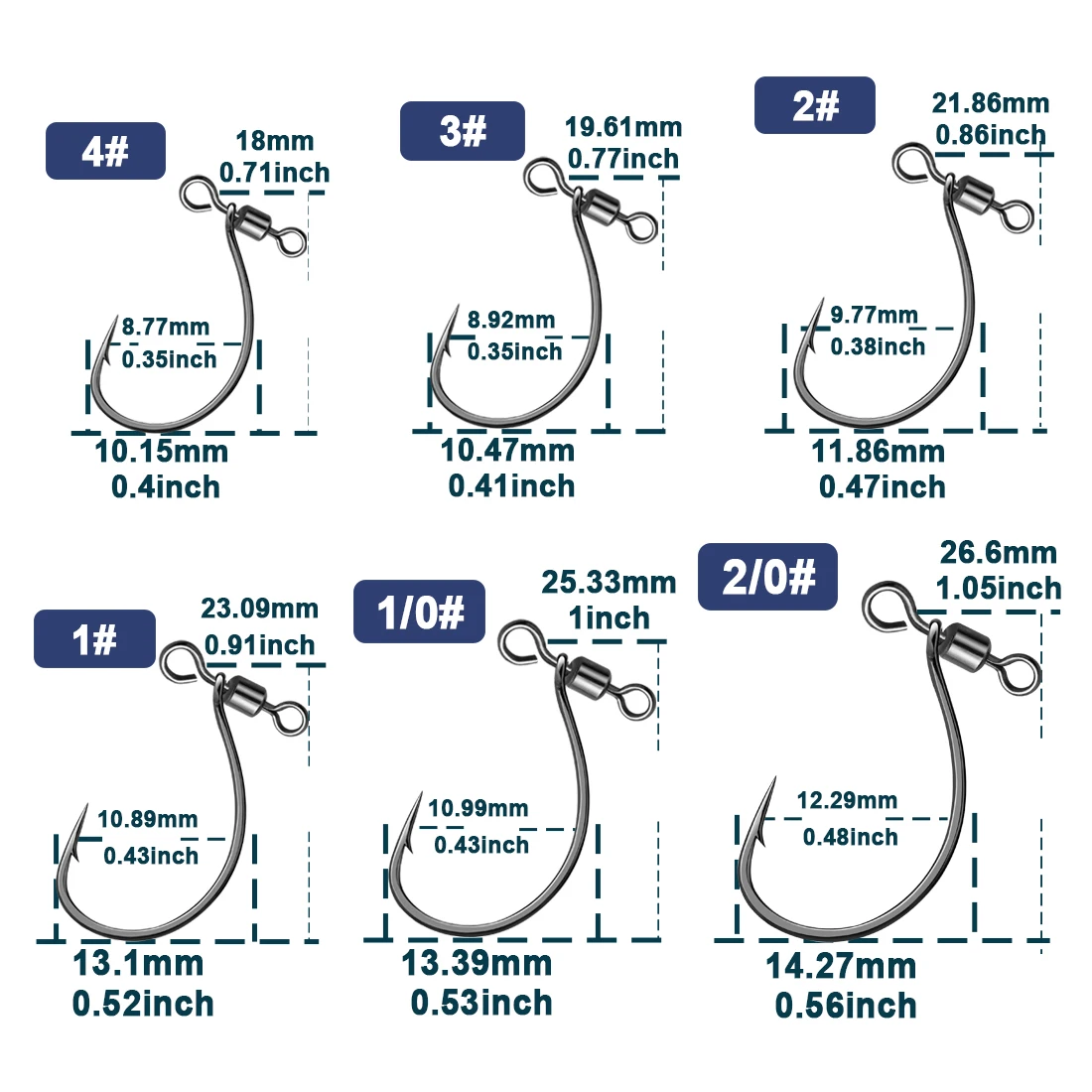 Anzuelo Worm Hook acero carbono para carpa y lubina - imagen 2