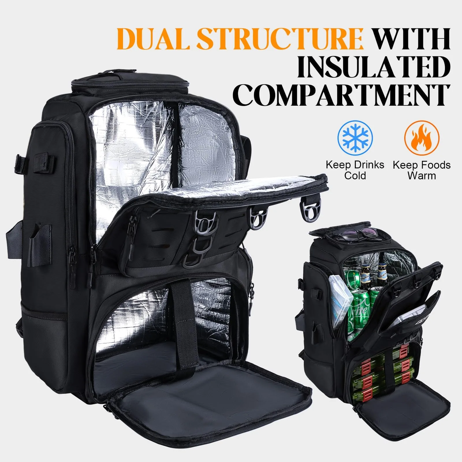 Bolsa de pesca Goture impermeable 900D con portacañas y bolsillos