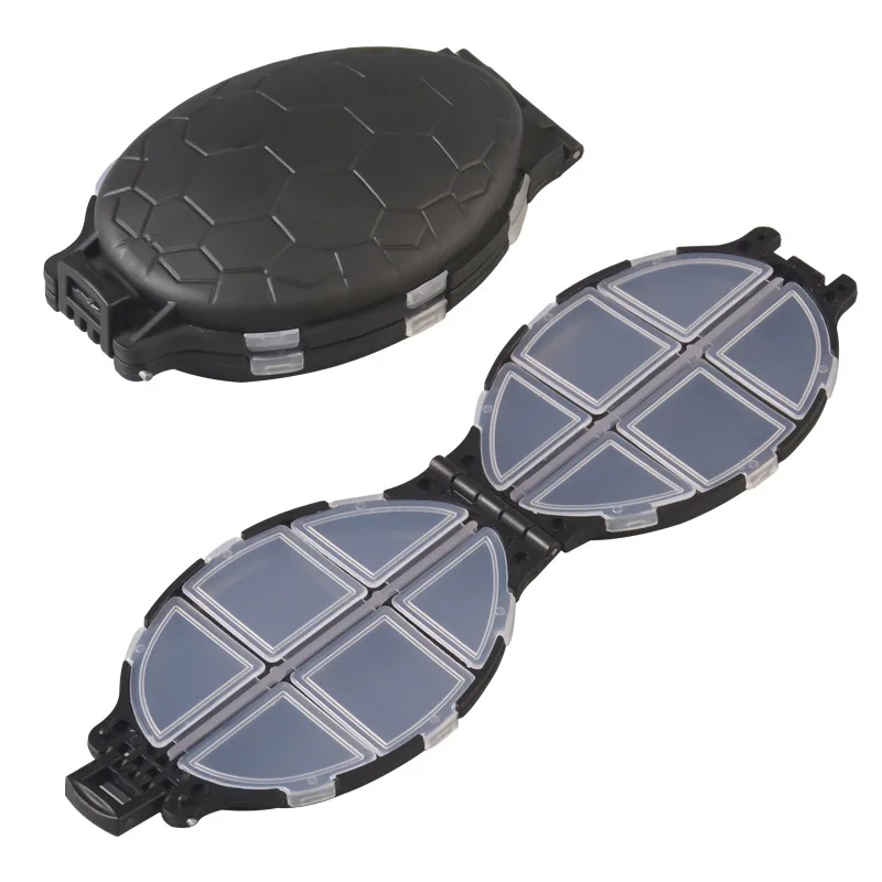 Caja de aparejos pesca tortuga, compartimentos para señuelos y anzuelos