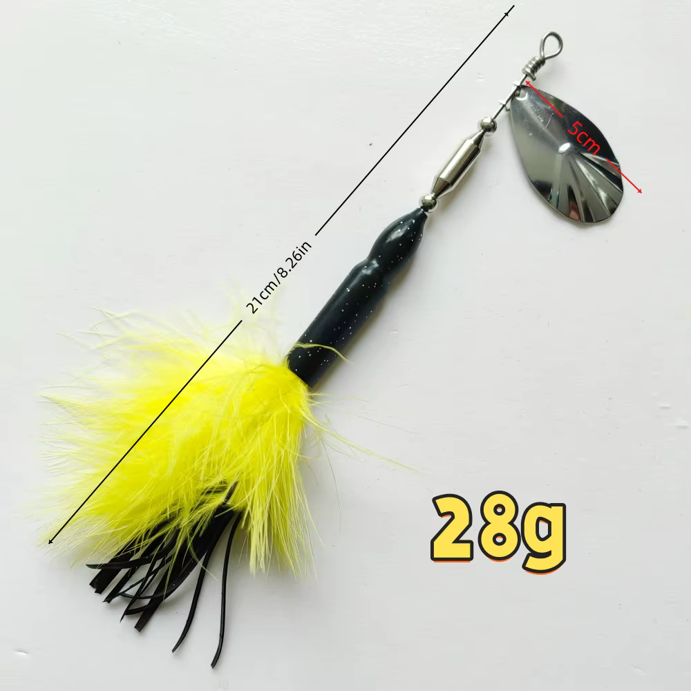 Spinner Bucktail Musky Pike – Metal pesado con plumas artificiales - imagen 4