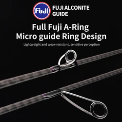 Caña de pescar FISHINGFANS con guías Fuji Alconita y corcho AA