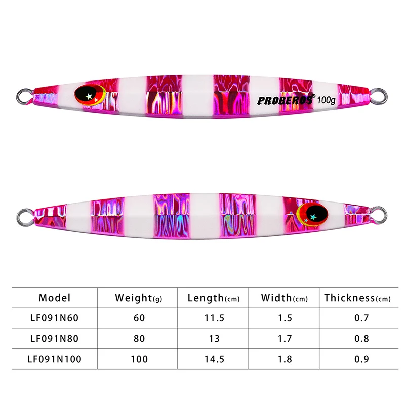PROBEROS señuelo jigging metálico vertical 3D láser para lubina - imagen 2