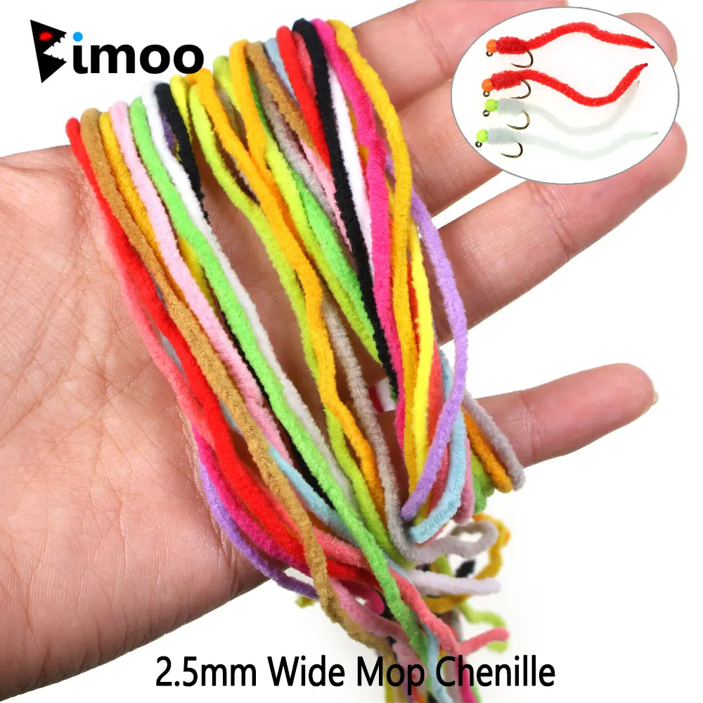 Bimoo Chenilla para atado de moscas – Trucha Squirmy Caddis fregona - imagen 3