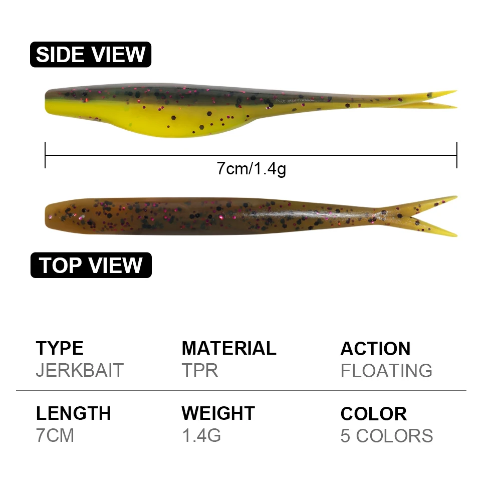 Señuelo flotante Spinpoler Soft Jerkbait cola dividida para lubina - imagen 2