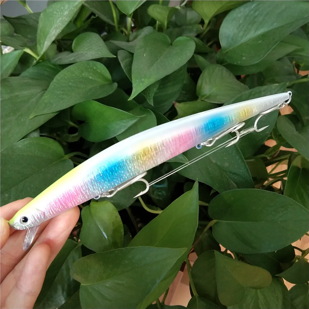 Señuelo Jerkbait Minnow Swolfy flotante largo alcance para lubina - imagen 4