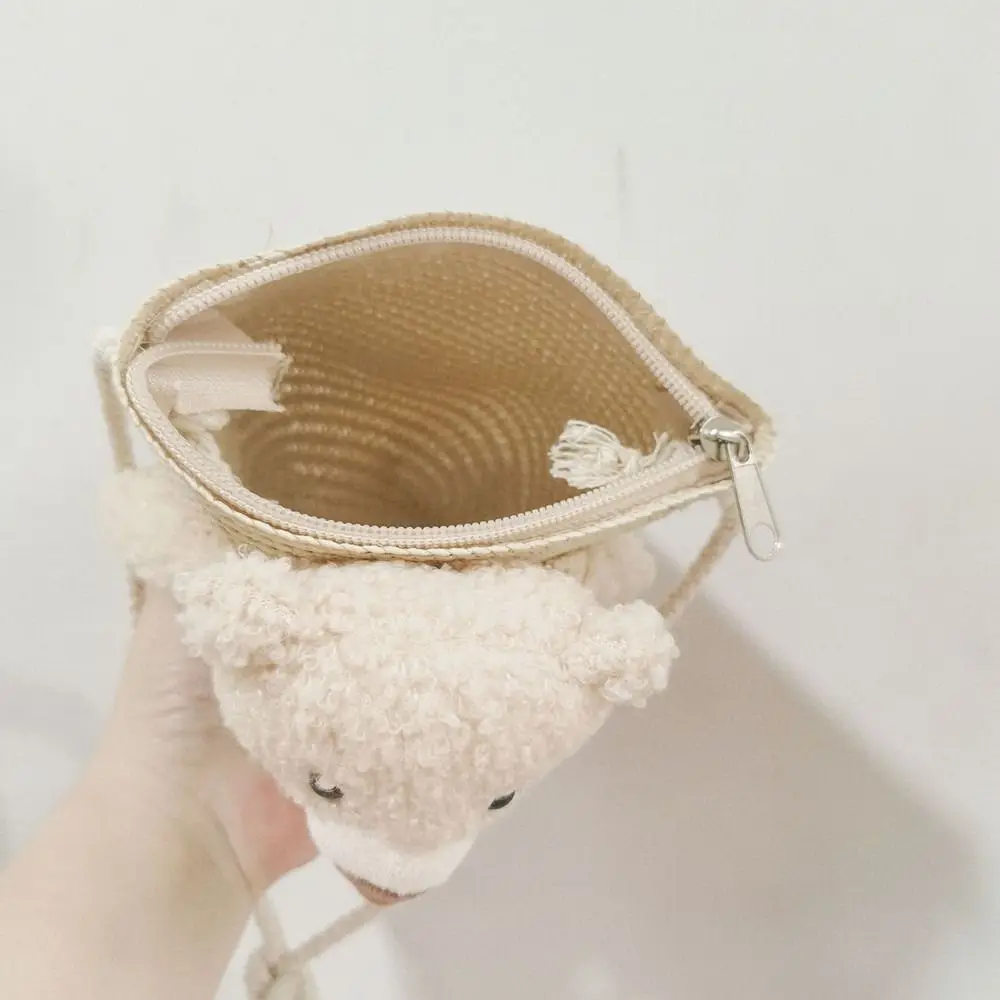 Bolso bandolera infantil de paja con monedero para verano - imagen 3