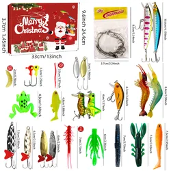 Calendario de Adviento para pescadores con señuelos y accesorios