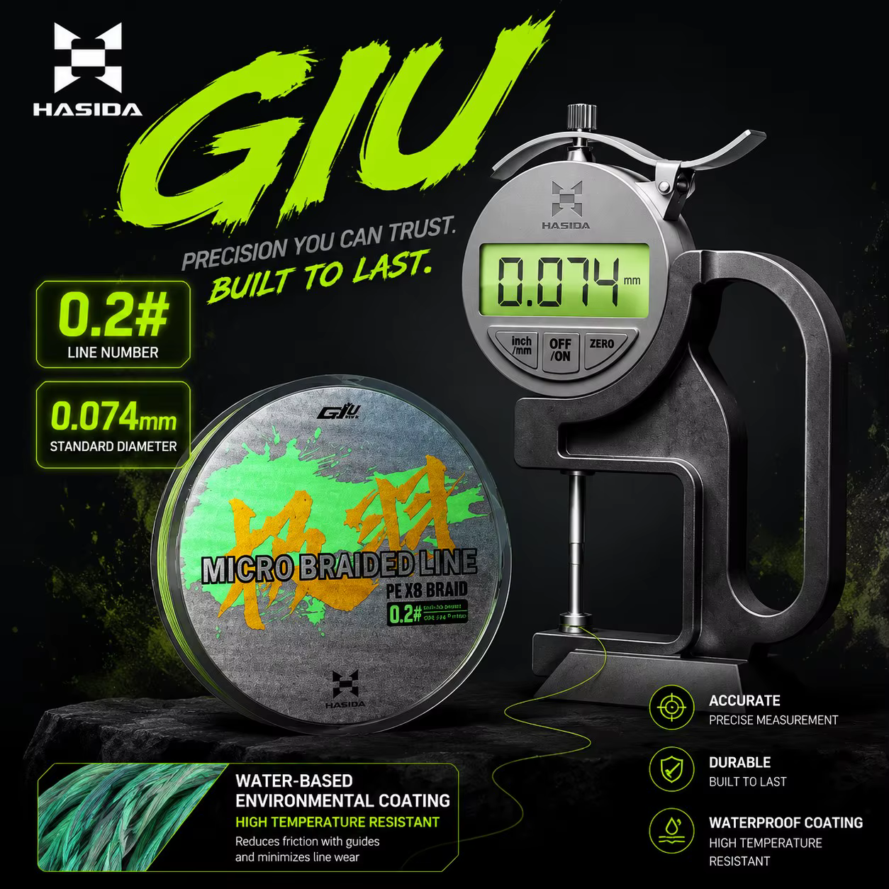 Línea trenzada PE ultraligera HISTAR GIU X8 superdelgada para pesca